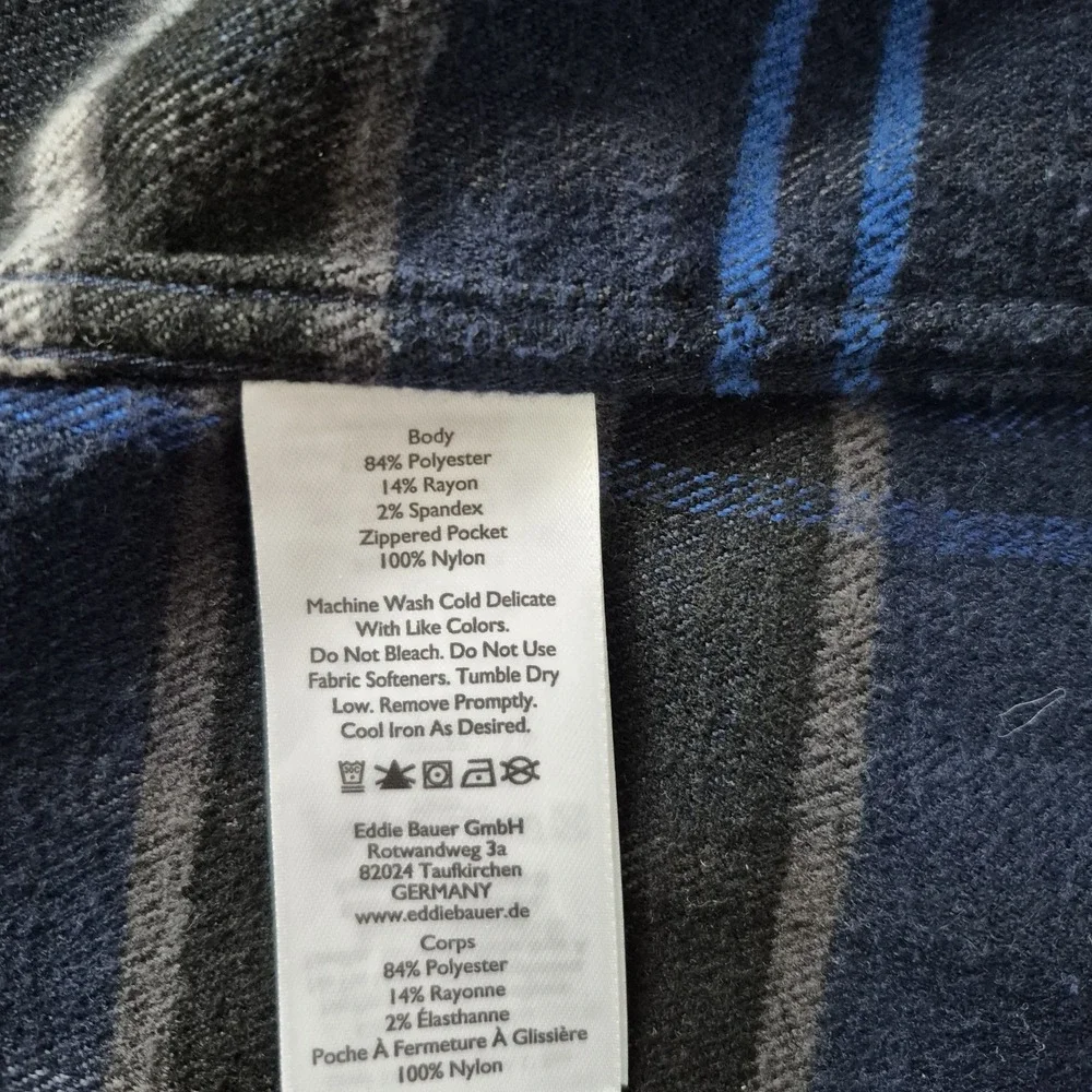 Eddie‎ Bauer Shirt Mens XL Blue Plaid Mountain OPS Classic Fit Long Sleeve